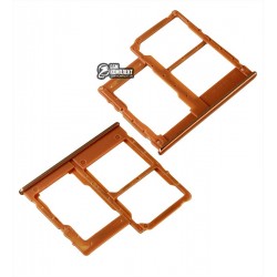 Держатель SIM-карты Samsung A202F/DS Galaxy A20e, оранжевый, coral