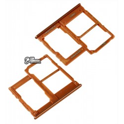 Держатель SIM-карты Samsung A405F/DS Galaxy A40, оранжевый, coral