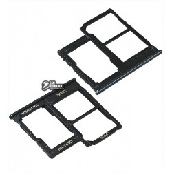 Держатель SIM-карты Samsung A405F/DS Galaxy A40, черный