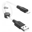 Кабель Lightning - USB, Hoco X21 Plus, 25см, короткий, пищевой силикон, сверхмягкий