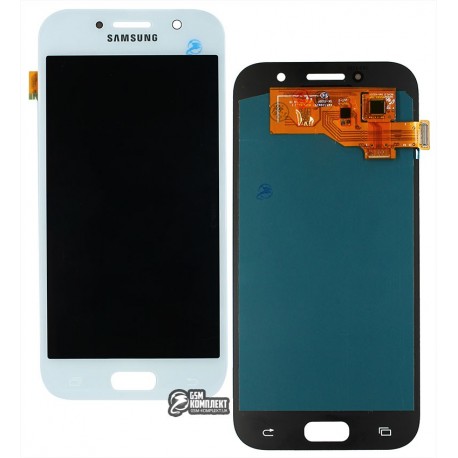 Дисплей для Samsung A520F Galaxy A5 (2017), голубой, с сенсорным экраном (дисплейный модуль), (OLED), High Copy, blue mist