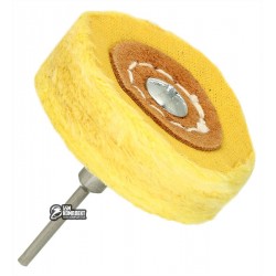 Тканевый полировальный диск для бормашин 15 x 50 мм, желтый, хвостовик 3мм