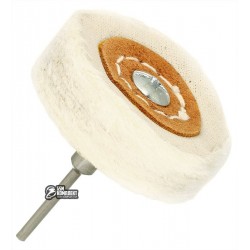 Тканевый полировальный диск для бормашин 15 x 50 мм, белый, хвостовик 3мм