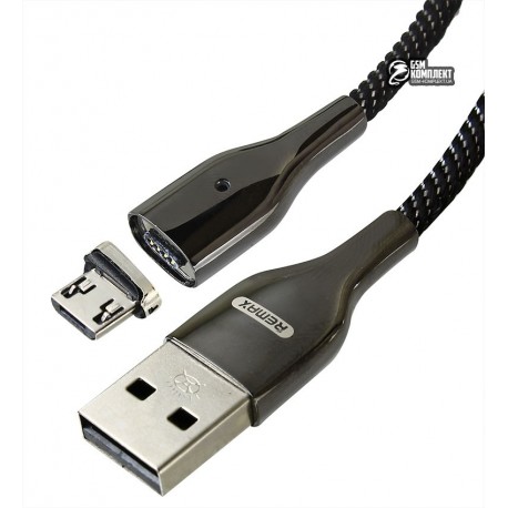 Кабель Micro-USB -USB, Remax Magnets RC-158, 3.0A, 1м, магнитный