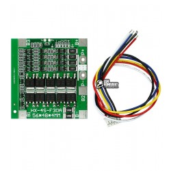 BMS Контроллер заряда-разряда 4-х Li-Ion с балансиром HX-4S-F30A 14,8/16,8В 30A