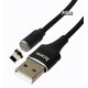 Кабель Lightning - USB, Hoco U76, магнитный, 2.4A, 1.2 метра. черный