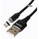 Кабель Micro-USB - USB, Hoco U76, магнитный, 1.2 метра, 2.4А, черный