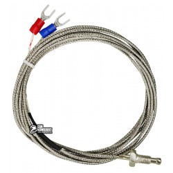 Термопара K-типа 2 метра в экранированном проводе крепление - болт М6