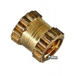 Гофрированная запрессовочная втулка латунная с резьбой M2,5 висота 4мм, 10шт