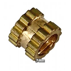 Гофрированная запрессовочная втулка латунная с резьбой M2,5 висота 3мм, 10шт