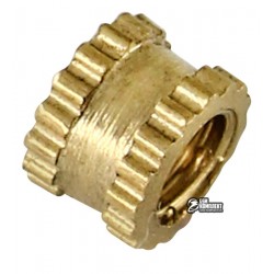 Гофрированная запрессовочная втулка латунная с резьбой M3 висота 3мм, 10шт