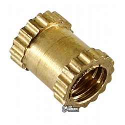 Гофрированная запрессовочная втулка латунная с резьбой M3 висота 5мм, 10шт