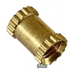 Гофрированная запрессовочная втулка латунная с резьбой M3 висота 6мм, 10шт