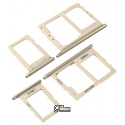 Держатель SIM-карты для Samsung J400 Galaxy J4 (2018), золотистый, комплект 2 шт., c держателем MMC