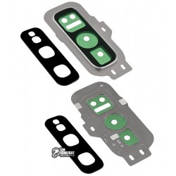 Стекло камеры Samsung G970 Galaxy S10e, белое, с рамкой, prism white