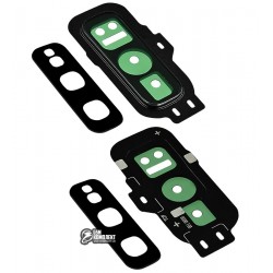 Стекло камеры Samsung G970 Galaxy S10e, черное, с рамкой, prism black