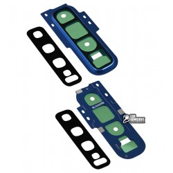 Стекло камеры Samsung G973 Galaxy S10, голубое, с рамкой, smoke blue Стекло камеры Samsung G973 Galaxy S10, голубое, с рамкой, smoke blue