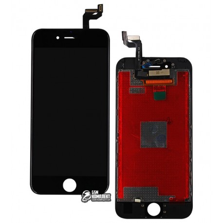 Дисплей для iPhone 6S, черный, с сенсорным экраном (дисплейный модуль), с рамкой, AAA, Tianma+