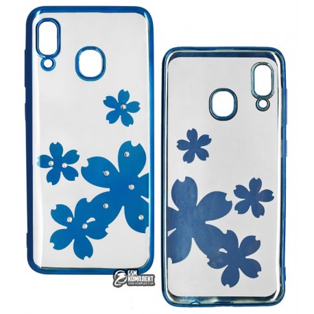 Чехол для Samsung A205 / A305 Galaxy A20 (2019) / A30 (2019), Toto Electroplate, силикон, прозрачный, Flowers Чехол для Samsung A205 / A305 Galaxy A20 (2019) / A30 (2019), Toto Electroplate, силикон, прозрачный, Flowers