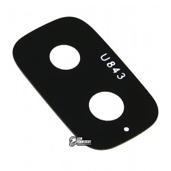 Стекло камеры Samsung J260 Galaxy J2 Core (2018), размер 18,3x10,8 мм, черное