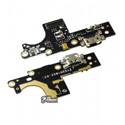 Шлейф для Nokia 3, микрофона, коннектора зарядки, с компонентами, плата зарядки