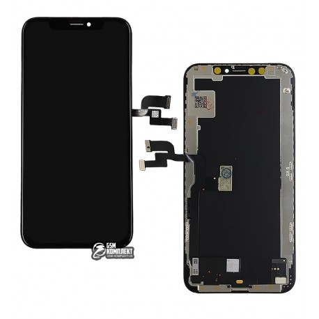 Дисплей iPhone XS, с сенсорным экраном (дисплейный модуль), с рамкой, (OLED), High Copy