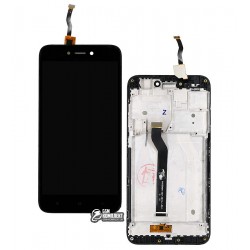 Дисплей Xiaomi Redmi 5A, черный, с сенсорным экраном (дисплейный модуль), с рамкой, Original (PRC)