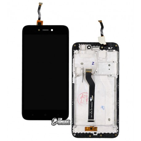 Дисплей Xiaomi Redmi 5A, черный, с сенсорным экраном (дисплейный модуль), с рамкой, Original (PRC)