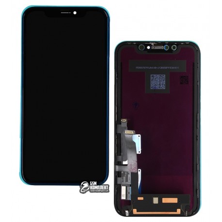 Дисплей iPhone XR, черный, с сенсорным экраном (дисплейный модуль), с рамкой, Original (PRC)