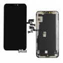Дисплей для iPhone XS, чорний, з сенсорним екраном (дисплейний модуль), з рамкою, (OLED), AAA, GXS OEM hard