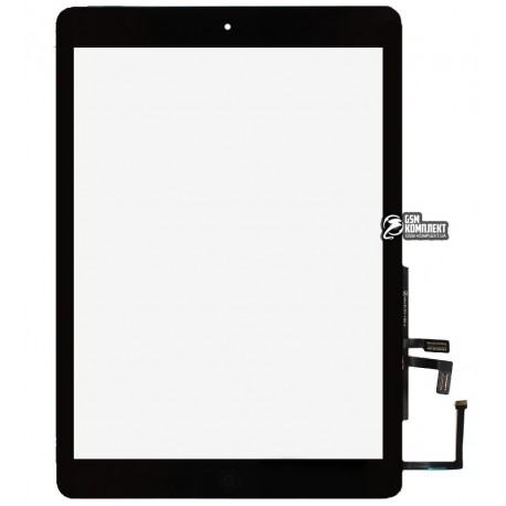 Тачскрин для планшета Apple iPad Air (iPad 5), со шлейфом, с кнопкой HOME, черный