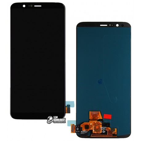 Дисплей для OnePlus 5T A5010, черный, с сенсорным экраном (дисплейный модуль), оригинал (переклеено стекло)