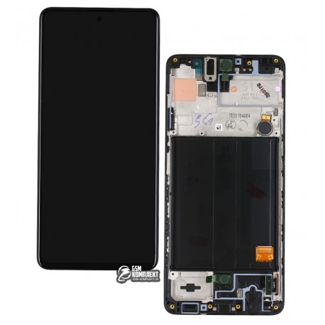 Дисплей для Samsung A515 Galaxy A51, черный, с сенсорным экраном, с рамкой, Original (PRC), original glass
