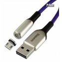 Кабель Micro-USB - USB, Baseus Zinc Magnetic, магнітний, тканинний, тільки зарядка, 2А, 1м