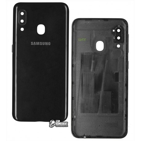 Задняя панель корпуса Samsung A202F/DS Galaxy A20e, черная