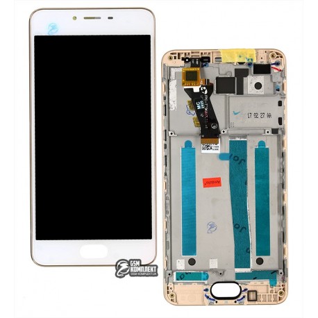 Дисплей для Meizu M3s, M3s Mini, белый, с сенсорным экраном (дисплейный модуль), original (PRC), с рамкой