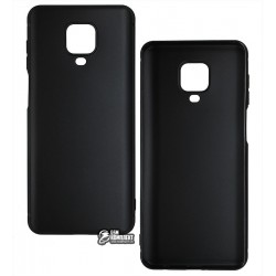 Чехол для Xiaomi Redmi Note 9s / Note 9 Pro, Black Matt, матовый силикон, ультратонкий, черный