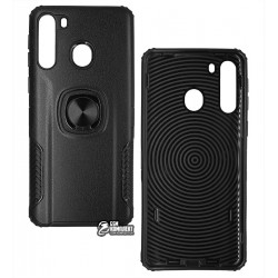 Чехол для Samsung A215 Galaxy A21 (2020), Leather Design Case with Ring, силикон-пластик Чехол для Samsung A215 Galaxy A21 (2020), Leather Design Case with Ring, силикон-пластик
