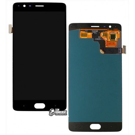 Дисплей для OnePlus 3 A3003, черный, с сенсорным экраном (дисплейный модуль), оригинал (переклеено стекло)