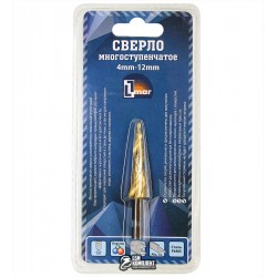 Сверло многоступенчатое спиральное P6M5, 4мм - 12мм Titanium