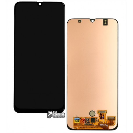 Дисплей для Samsung A505 Galaxy A50, черный, с сенсорным экраном, оригинал (переклеено стекло)