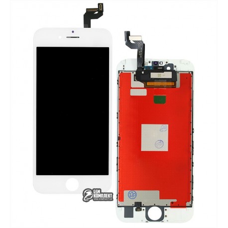 Дисплей для iPhone 6S, белый, с сенсорным экраном (дисплейный модуль), с рамкой, AAA, Tianma+
