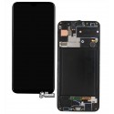 Дисплей для Samsung A307 Galaxy A30s, чорний, з сенсорним екраном, з рамкою, оригінал (PRC), оригінал glass