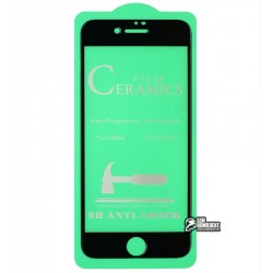 Защитное оргстекло для iPhone 7, iPhone 8, iPhone SE (2020), Ceramica, с фаской, черное Защитное оргстекло для iPhone 7, iPhone 8, iPhone SE (2020), Ceramica, с фаской, черное