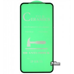 Защитное оргстекло для iPhone Xr, iPhone 11, Ceramica, с фаской, черное Защитное оргстекло для iPhone Xr, iPhone 11, Ceramica, с фаской, черное