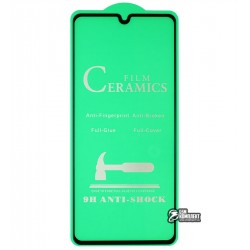 Защитное оргстекло для Samsung A415 Galaxy A41 (2020), Ceramica, с фаской, черное