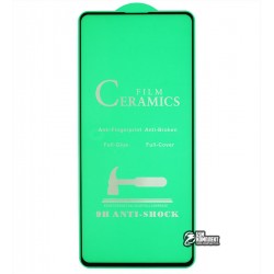 Защитное оргстекло для Samsung A715 Galaxy A71, Ceramica, с фаской, черное