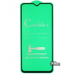 Защитное оргстекло для Samsung A305, Ceramica, с фаской, черное