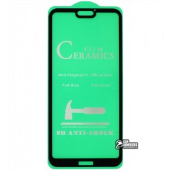 Защитное оргстекло для Huawei P20 Lite, Ceramica, с фаской, черное