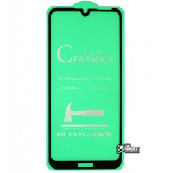 Защитное оргстекло для Huawei Y6 (2019), Y6 Pro (2019), Honor 8A, Ceramica, с фаской, черное